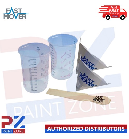 Calibrated Plastic Paint Mixing Cups/Pots 600cc x 20, Mixing Sticks and MORE